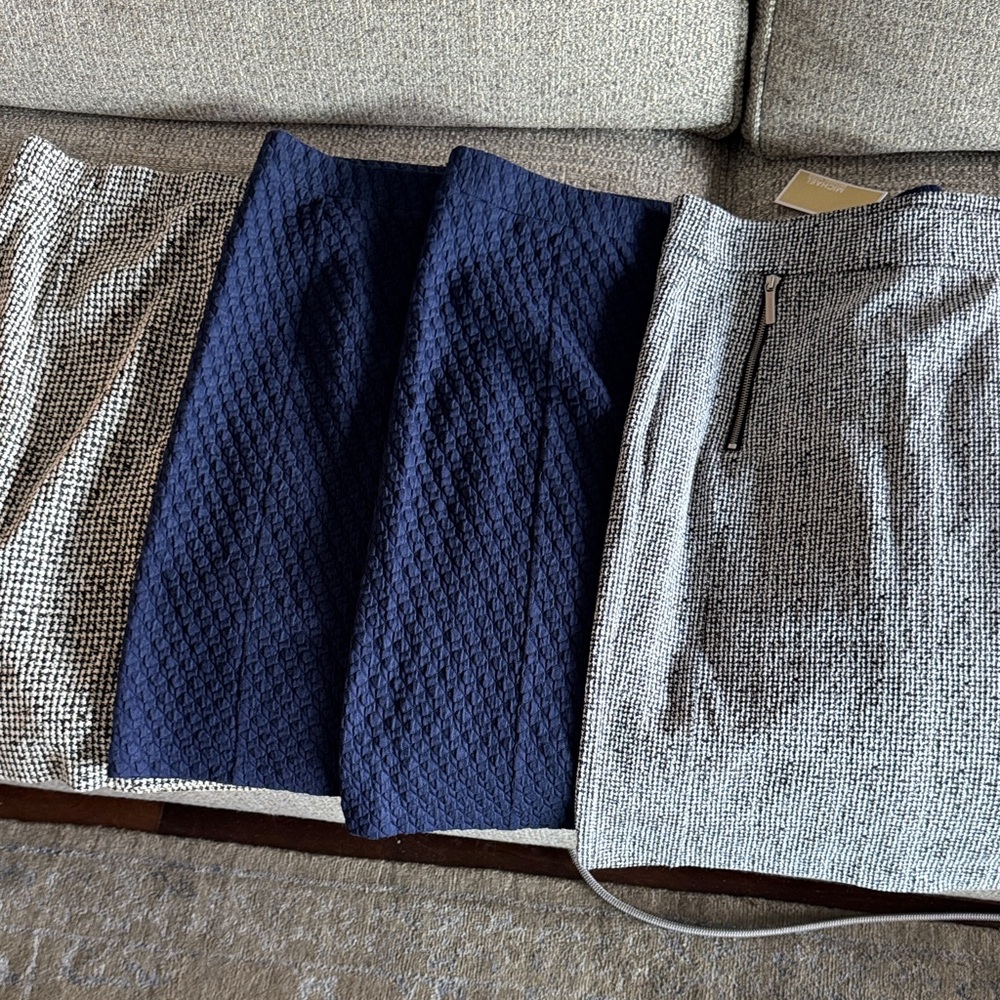 Michael Kors Black & Blue Pencil Skirts - 3 Large - 1 XL - Sold as Set - 2 w/tag